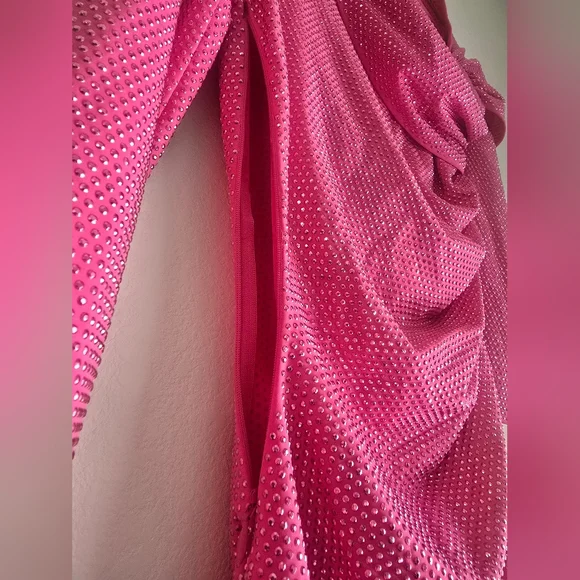 Cult Gaia Nicole Dress in Dragonfruit Cut Out Asymmetrical Mini Dress XS - Picture 4 of 16